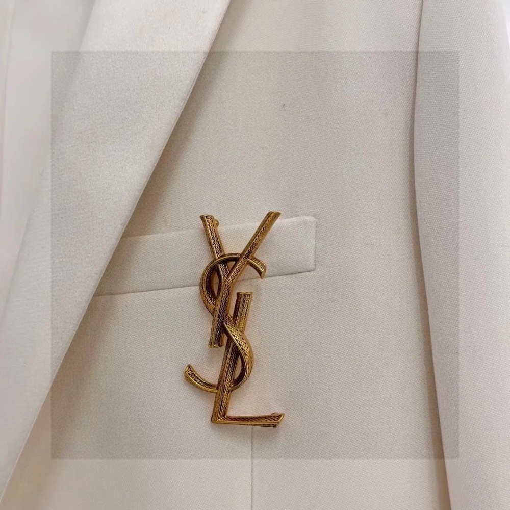 Saint Laurent Paris Bronze Brooch - Picture 6 of 7